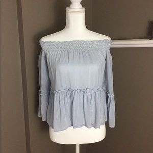 American Eagle off the shoulder bell sleeve top